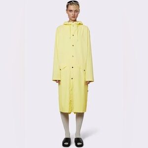 New Rains Unisex Long Raincoat Waterproof Jacket Yellow M NWT